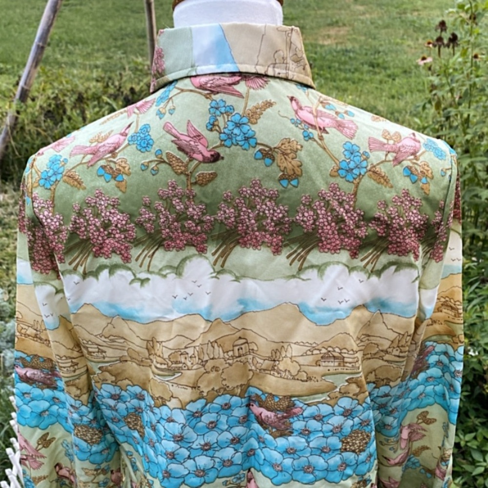 Vintage 70s novelty button down, dagger collar - Picture 7 of 9